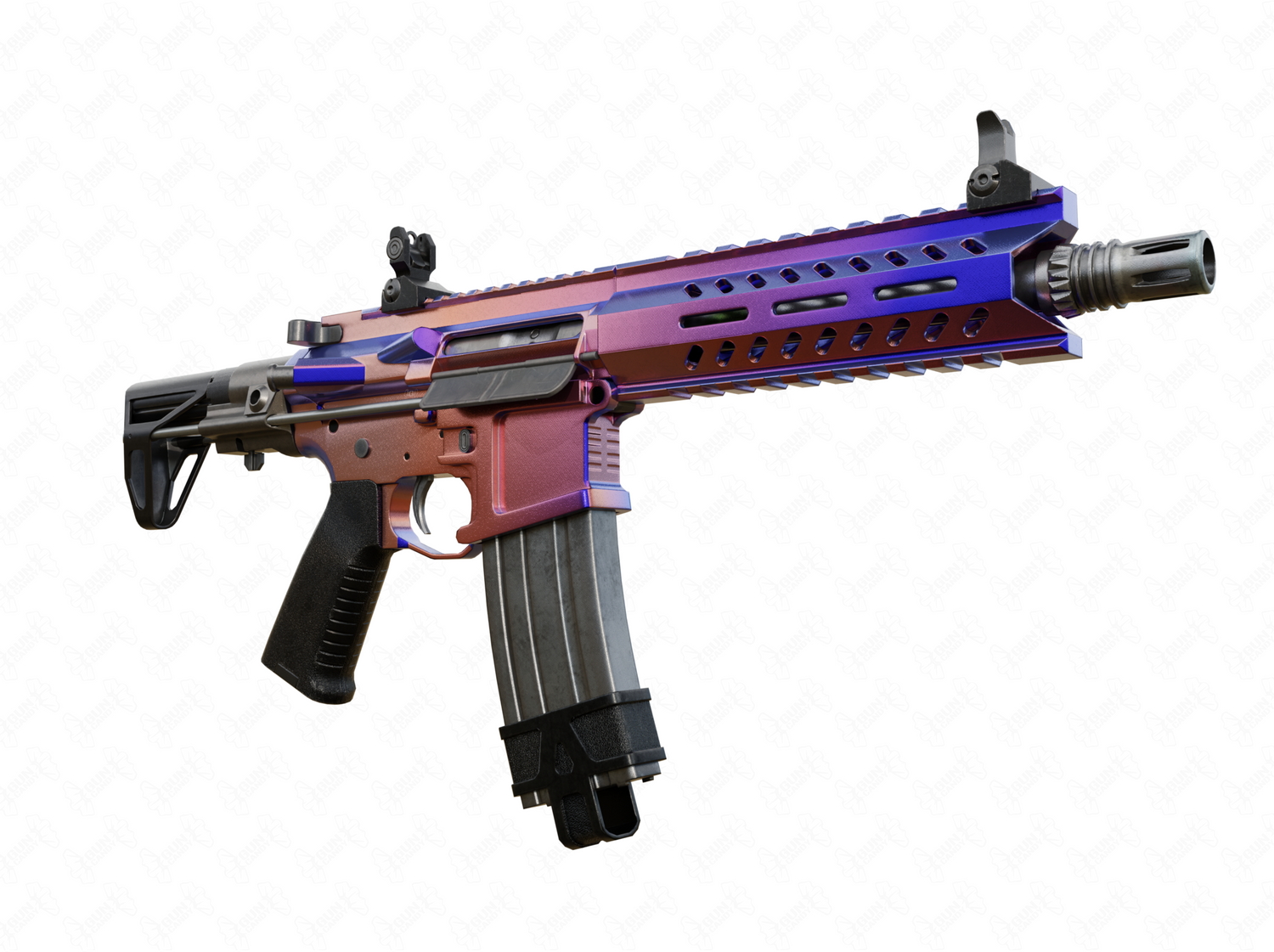 Purple Pink Gold chameleon paint job ar15 rifle GunCandy