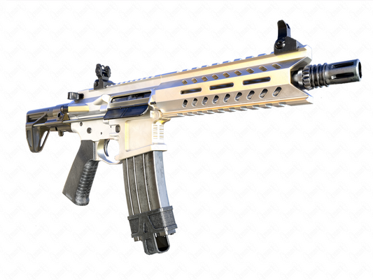 White body with gold flake